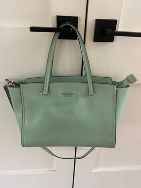 kate spade Mint Green Leather Satchel with Top Handles